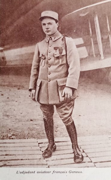 Cartolina Commemorativa WWI - L'adjudant aviateur francais Ganeau - 1915 …