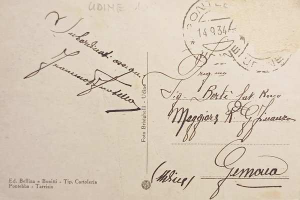 Cartolina - Pontebba - Palazzo Municipale - 1934