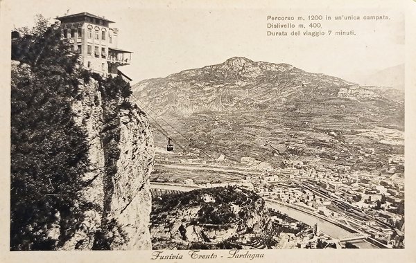 Cartolina - Funivia Trento - Sardagna - 1928