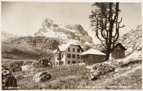 Cartolina - Cortina - Rifugio Cinque Torri Nuvolau - 1931