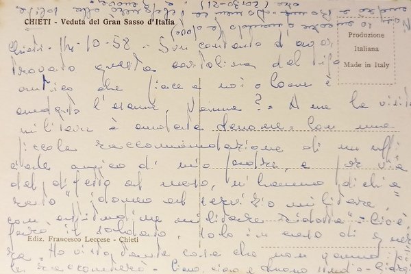 Cartolina - Chieti - Veduta del Gran Sasso d'Italia - …