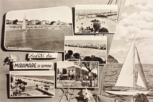 Cartolina - Saluti da Miramare di Rimini - Vedute diverse …
