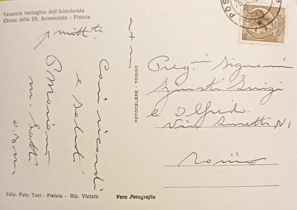 Cartolina - Venerata immagine Addolorata - Chiesa SS. Annunziata - …