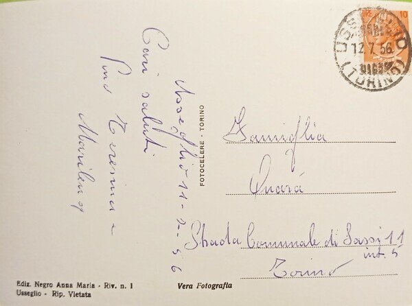 Cartolina - Usseglio - Frazione Piazzette con sfondo monte Lera …