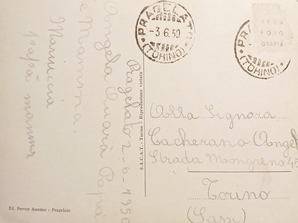 Cartolina - Pragelato - Costume e Fontana - 1950