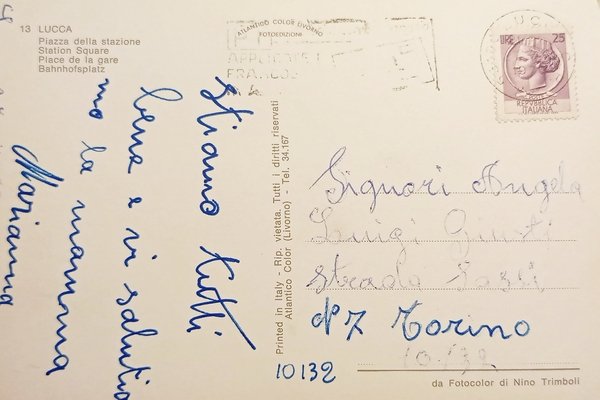 Cartolina - Lucca - Piazza della stazione - 1976