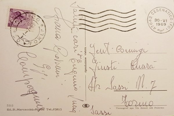 Cartolina - Saluti da Villamarina di Cesenatico - Vedute diverse …