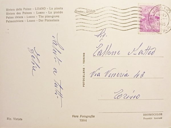 Cartolina - Riviera delle Palme - Loano - La Pineta …