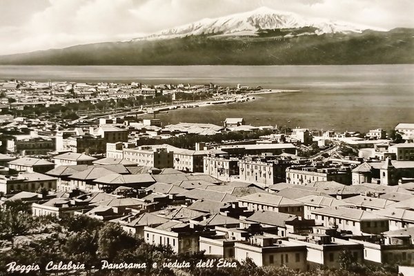 Cartolina - Reggio Calabria - Panorama e veduta dell'Etna - …