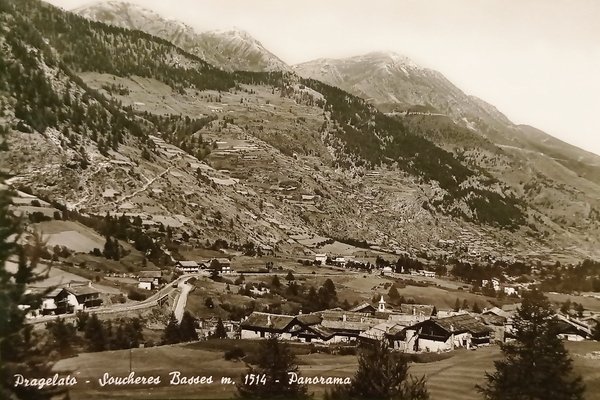 Cartolina - Pragelato - Soucheres Basses - Panorama - 1954