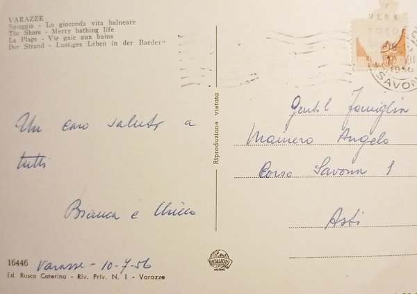 Cartolina - Varazze - Spiaggia - La gioconda vita balneare …