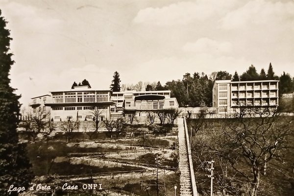 Cartolina - Lago d'Orta - Case ONPI - 1959