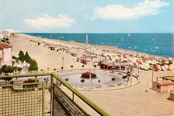 Cartolina - Miramare di Rimini - Spiaggia e Rotonda - …