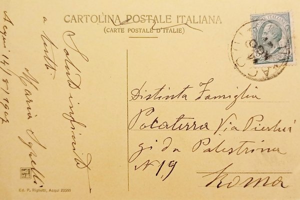 Cartolina - Acqui - Viale della Madonnalta - 1907