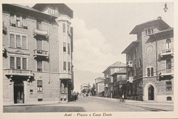 Cartolina - Asti - Piazza e Corso Dante - 1930 …