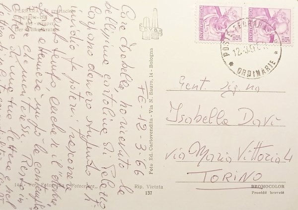 Cartolina - Ferrara - Il Grattacielo - 1966