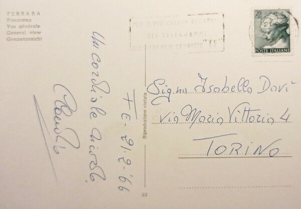 Cartolina - Ferrara - Panorama - 1966