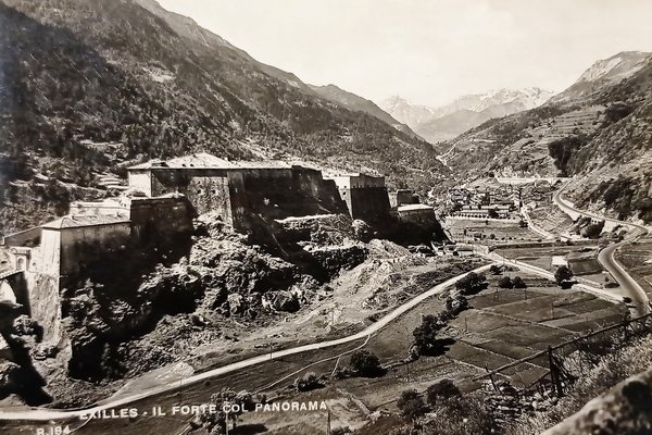 Cartolina - Exilles - Il Forte col Panorama - 1955
