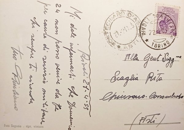 Cartolina - Exilles - Il Forte col Panorama - 1955