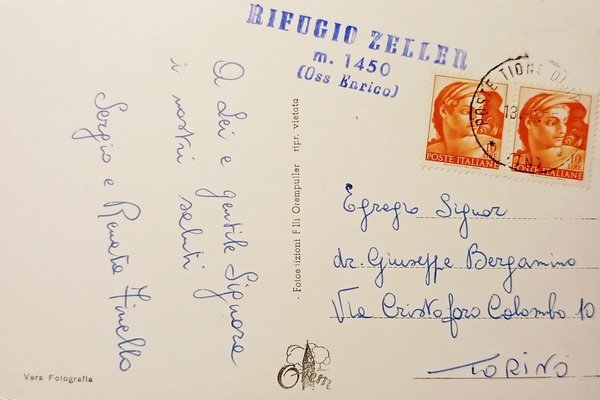 Cartolina - Tione - Rifugio Zeller - 1965