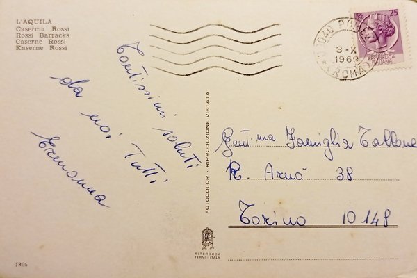 Cartolina - L'Aquila - Caserma Rossi - 1969