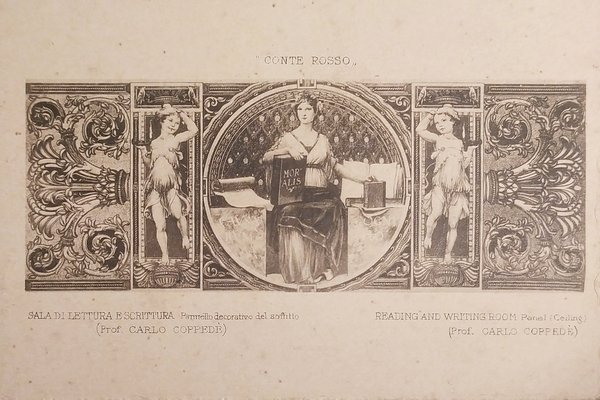 Cartolina Nave - T/N Conte Rosso - Sala di Lettura …