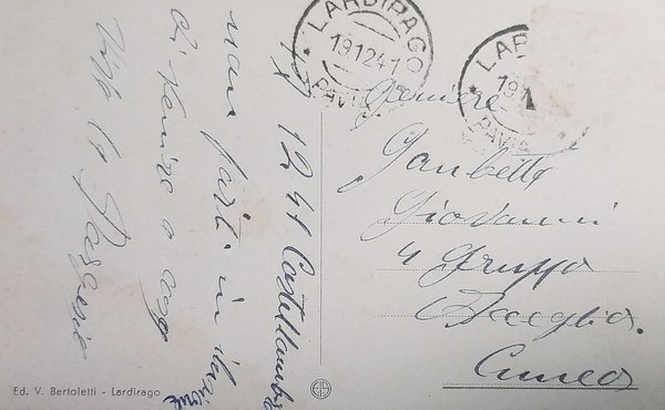 Cartolina - Lardirago - Ponte Olone - 1941