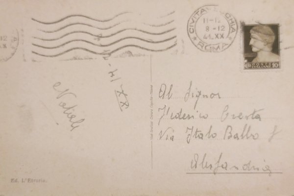 Cartolina - Civitavecchia - Piroscafo in partenza - 1941