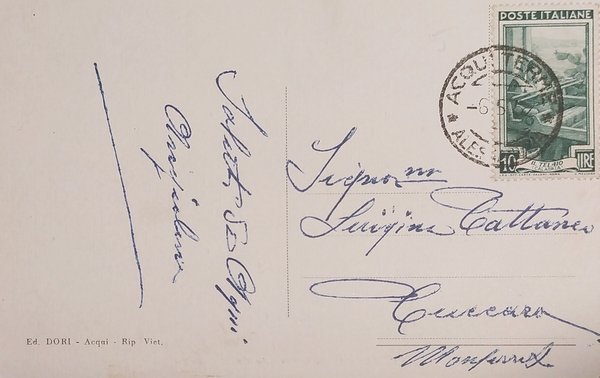 Cartolina - Acqui Terme - Stabilimento Carlo Alberto - 1952