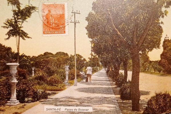 Cartolina - Argentina - Santa Fè - Paseo de Bulevar …
