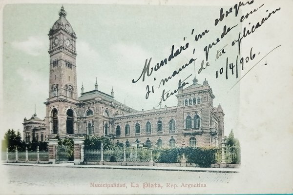 Cartolina - Argentina - La Plata - Municipalidad - 1906