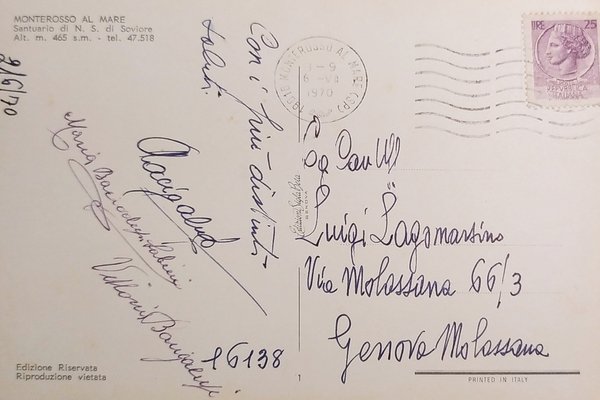 Cartolina - Monterosso Mare - Santuario di N. S. di …