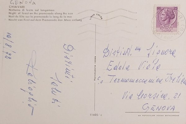Cartolina - Chiavari - Notturno di festa sul lungomare - …