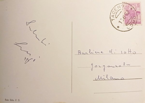 Cartolina - Tartavalle Terme ( Valsassina ) - 1962