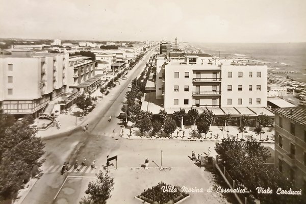 Cartolina - Villamarina di Cesenatico - Viale Carducci - 1964