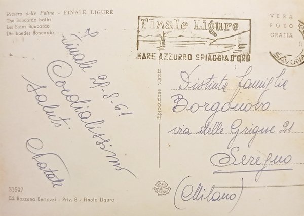 Cartolina - Riviera delle Palme - Finale Ligure - Stabilimento … | Immagine Gallery 2