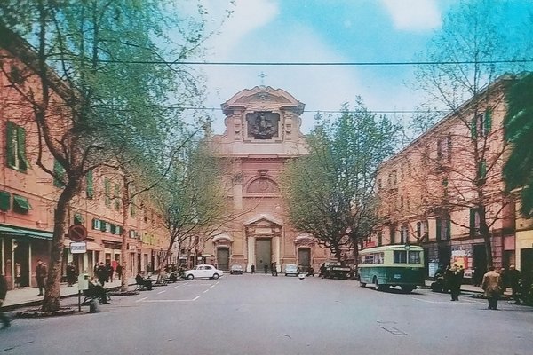 Cartolina - Genova-Sestri Ponente - Piazza Francesco Baracca - 1960 …