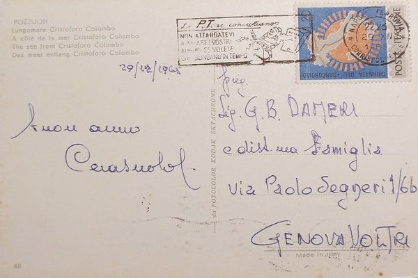 Cartolina - Pozzuoli - Lungomare Cristoforo Colombo - 1965