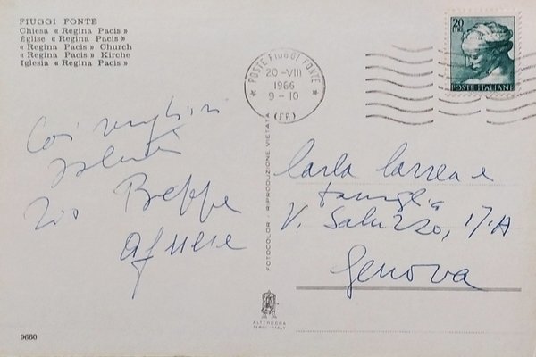 Cartolina - Fiuggi Fonte - Chiesa Regina Pacis - 1966