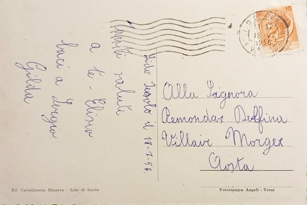 Cartolina - Lido di Jesolo - Centro - 1956