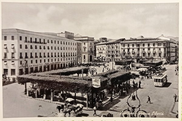 Cartolina - Avellino - Piazza Libertà - 1956