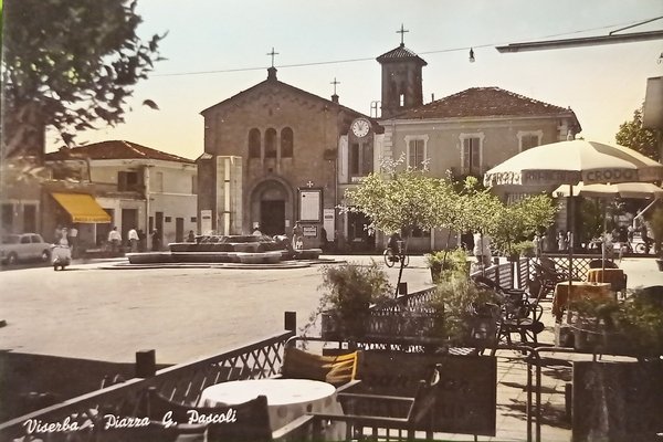Cartolina - Viserba - Piazza G. Pascoli - 1950 ca.
