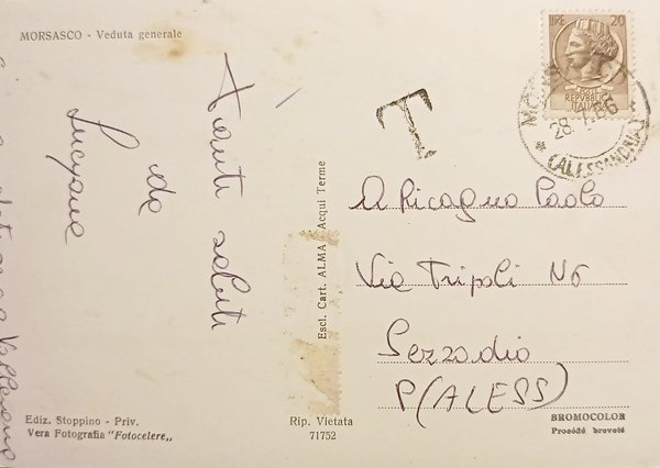 Cartolina - Morsasco - Veduta generale - 1966