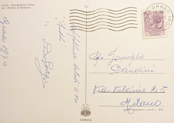 Cartolina - Grado - Processione votiva del Perdon di Barbana …