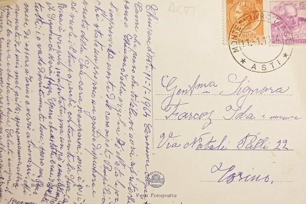 Cartolina - Chiusano d'Asti - Panorama e fornace - 1964