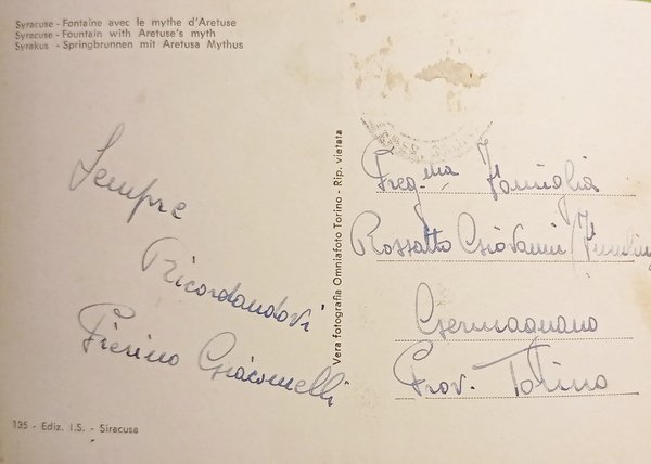 Cartolina - Siracusa - Fontana col mito di Aretusa - …