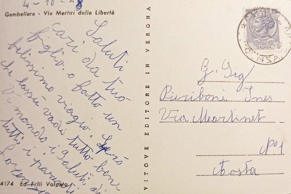 Cartolina - Gambellara - Via Martiri della Libertà - 1958 | Immagine Gallery 2