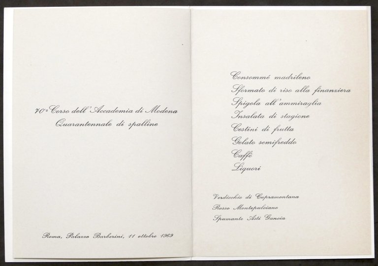 70° Corso Accademia di Modena Quarantennale di Spalline - Menu …