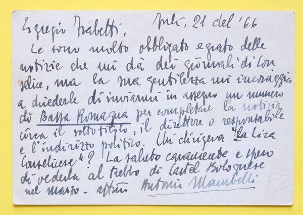 Cartolina Rivista Illustrazione Romagnola La Piè 1966