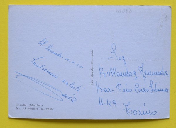 Cartolina S. Secondo Di Pinerolo Scuole Elementari 1966
